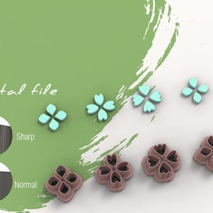 Blütenblatt Set Polymer Clay Cutter | Digitale STL-Datei | 3 Größen | 2 Cutter Versionen