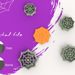 Halloween spindelnät lera utstansad | Digital STL-fil | 4 storlekar | 2 utstansningsversioner