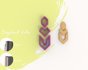 Geometric Combo D Polymer Clay Cutter | Digital STL File | 4 Sizes | 2 Cutter Versions