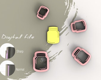 Cortador de arcilla polimérica de frasco corto / Archivo STL digital / 4 tamaños / 2 versiones de corte