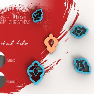 Ornament 6 Christmas Polymer Clay Cutters | Digital STL File | 4 Sizes  | 2 Cutter Versions