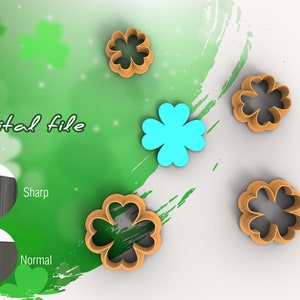Clover 2 St Patrick’s Polymer Clay Cutter | | de fichiers numériques STL 6 tailles | 2 versions de cutter