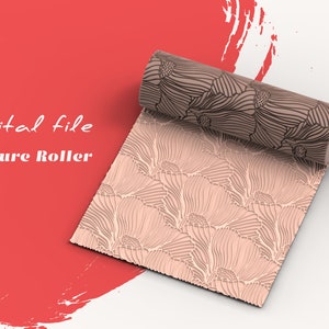 Floral Petals | Seamless Polymer Clay Texture Roller | Digital STL File