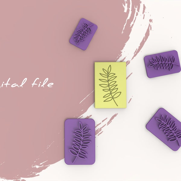 Leaves Polymer Clay Stamp | Digital STL File | 4 Sizes