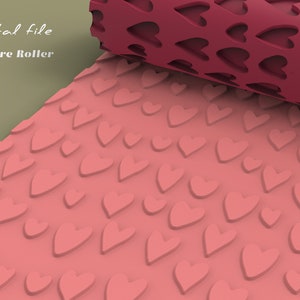 Boho Hearts  | Seamless Polymer Clay Texture Roller | Digital STL File