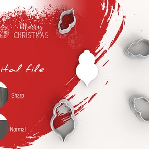 Christmas Ornament Clay Cutter | Digital STL File | 6 Sizes | 2 Cutter Versions