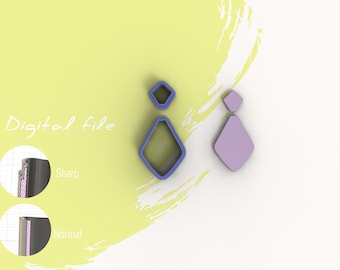 Polygon D Polymer Clay Cutter | Geometric | Digital STL File | 4 Sizes | 2 Cutter Versions