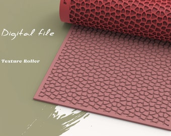 Organic 2 | Polymer Clay Seamless  Texture Roller | Digital STL File
