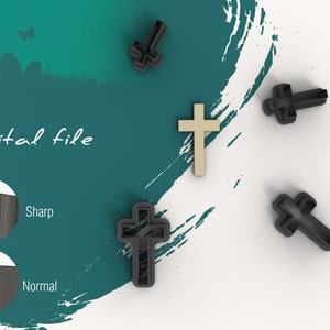Cross 1 Polymer Clay Cutter | STL Digital File | 4 sizes | 2 Cutter Versions