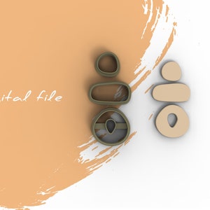 Organic Combo I Polymer Clay Cutter | Digital STL File | 4 Sizes  | 2 Cutter Versions