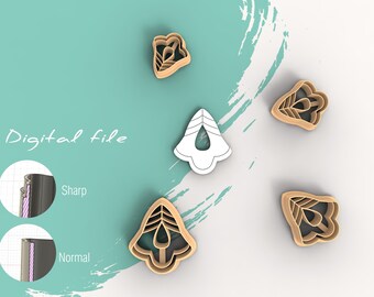 Tulpentropfen Ausstecher aus Fimo | Digitale STL Datei | 4 Größen | 2 Cutter Fassungen
