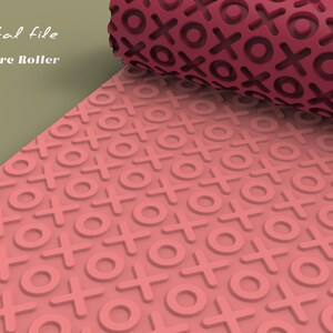 XOXO Text Valetnine| Seamless Polymer Clay Texture Roller | Digital STL File
