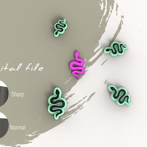 Snake Polymer Clay Cutter | Digital STL File | 4 Sizes  | 2 Cutter Versions