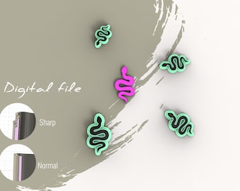 Snake Polymer Clay Cutter | Digital STL File | 4 Sizes  | 2 Cutter Versions