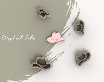 Cowboy Hat Polymer Clay Cutter | Digital STL File | 4 Sizes  | 2 Cutter Versions