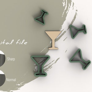 Taglierine per argilla polimerica in vetro Martini / File STL digitale / 6 dimensioni / 2 versioni di taglierina