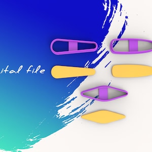 Hair Barrette D Polymer Clay Cutter | Digital STL File | 2 Sizes | 3 Designs | 2 Cutter Version