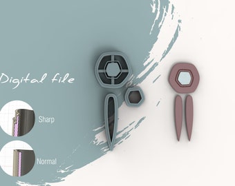 Coupe-pâte à modeler Boho New Style A | Fichier numérique STL | | 4 tailles | 2 versions de couteaux