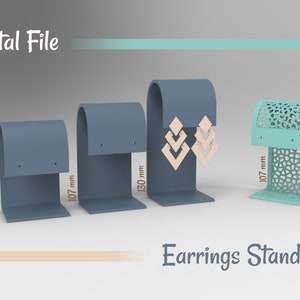 Earring Stands Oval  | Digital STL File | 3 Sizes  | one extra Voronoi version