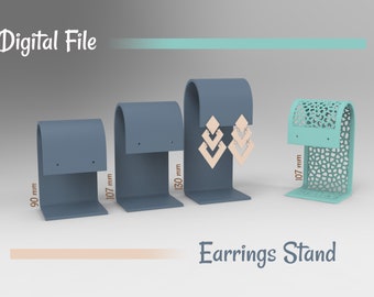 Earring Stands Oval  | Digital STL File | 3 Sizes  | one extra Voronoi version