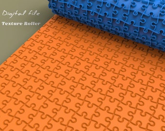 Jigsaw Seamless Polymer Clay Texture Roller / Digital STL File / 2 versión de patrón