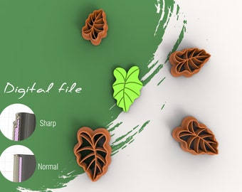 Tropical Leaf Clay Cutter STL | 4 Sizes, Normal & Sharp (Digital File)