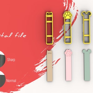 Bookmark Animals Polymer Clay Cutters | Digital STL File | 3 Sizes  | 2 Cutter Versions | 3 Designs