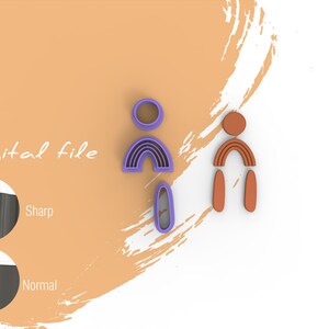 Organische Combo F Polymeer Klei Cutter | Digitale STL File | 4 Maten | 2 Cutter Versies