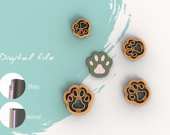 Cat Paw Clay Cutter | Digital STL File |  | 5 Sizes | 2 Cutter Versions