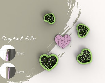 Concha Heart Polymer Clay Cutters | Digital STL File | 5 Sizes  | 2 Cutter Versions