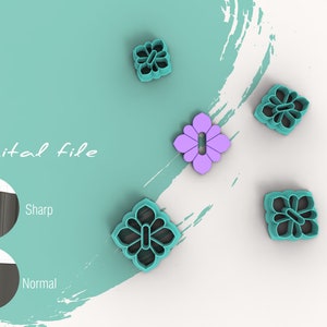 Blume 12 Ausstecher | Digitale STL-Datei | 4 Größen | 2 Cutter Versionen