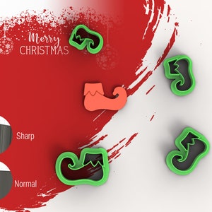Elf Boot Christmas Polymer Clay Cutters | Digital STL File | 5 Sizes  | 2 Cutter Versions