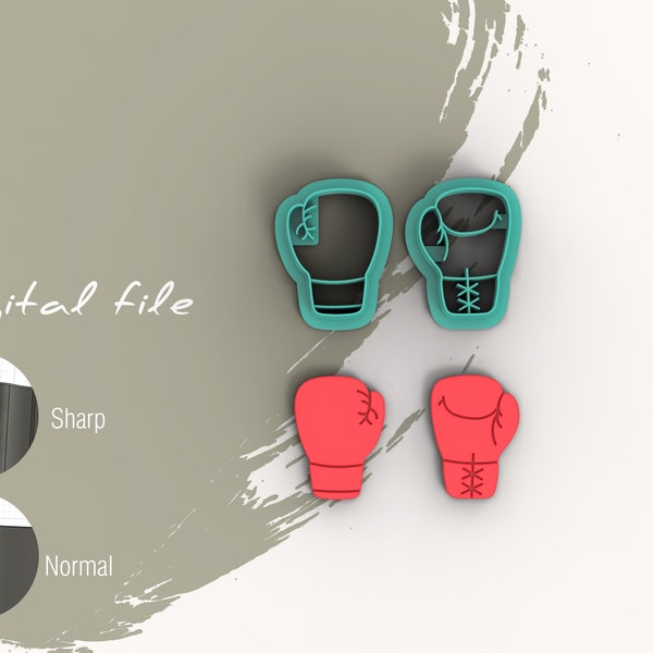 Boxing Glove Polymer Clay Cutter | Digital STL File | 4 Sizes  | 2 Cutter Versions