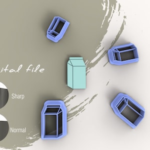 Milk Box Polymer Clay Cutter | Digital STL File | 4 Sizes  | 2 Cutter Versions