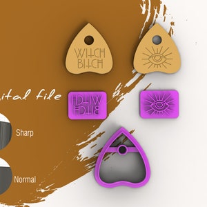 Ouija Planchette Polymer Clay Cutter | STL Digital File | 4 sizes  | 2 Cutter Versions
