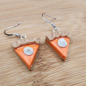 Pumpkin Pie Earrings , Pumpkin Pie with Whipped Cream , Thanksgiving Jewelry , Fall Earrings , Pie Earrings , Dessert Jewelry