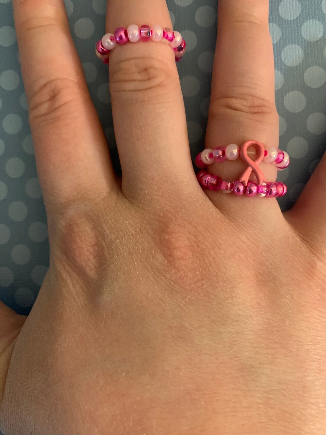 Breast Cancer Ribbon Ring Cancer Survivor Ring Cancer Etsy