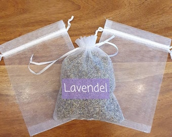 große Lavendel- und Zirbensäckchen Organza