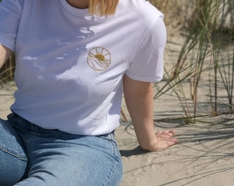 SURF T-shirt broderad "SUNNY" - 100 % ekologisk bomull, ekologisk och unisex