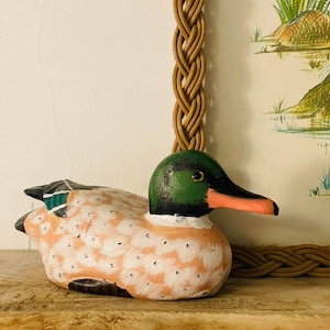 Handmade Clay Duck Figurine