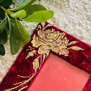 Velvet Frame with Gold Floral Design