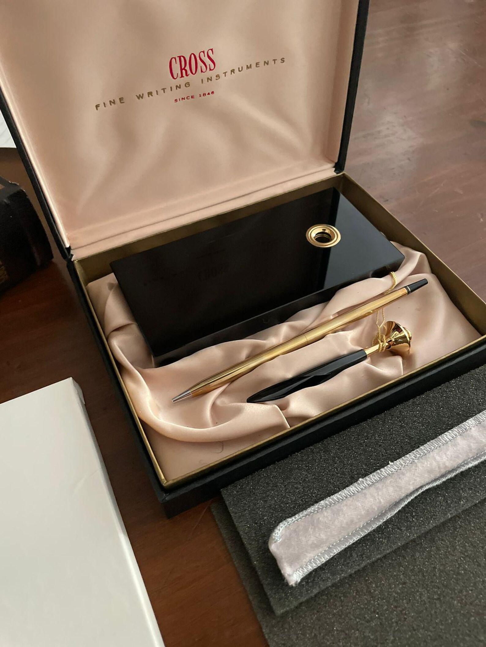 Cross Jet Black Crystal Desk Set With 12K Gold Filled Pen Model 5105 - Etsy
