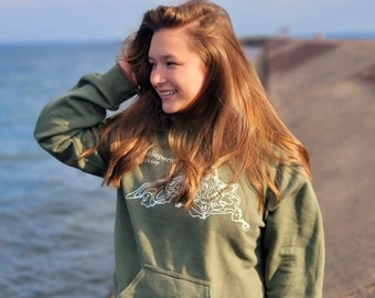 Topographic Map Lake Superior Hoodie