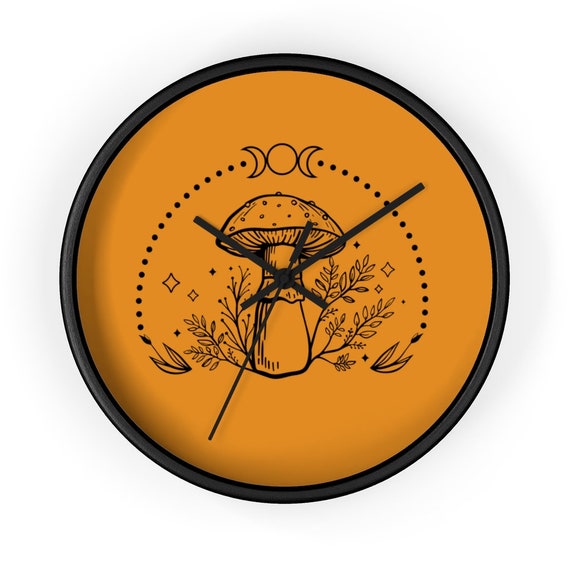 Mushroom Wall Clock Boho Wall Clock Retro Wall Clock Hippie Etsy