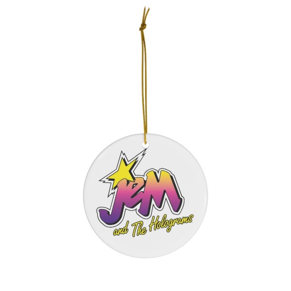 Jem and the Holograms Christmas Ornament, retro 80's tv cartoon show, gift for 80's kid