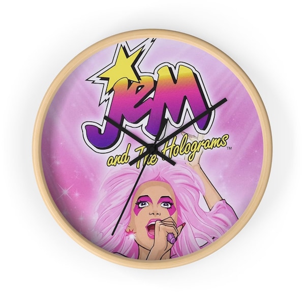 Jem and the Holograms Wall Clock, 80's cartoon, retro 1980's kid nostalgia, Jerrica Benton