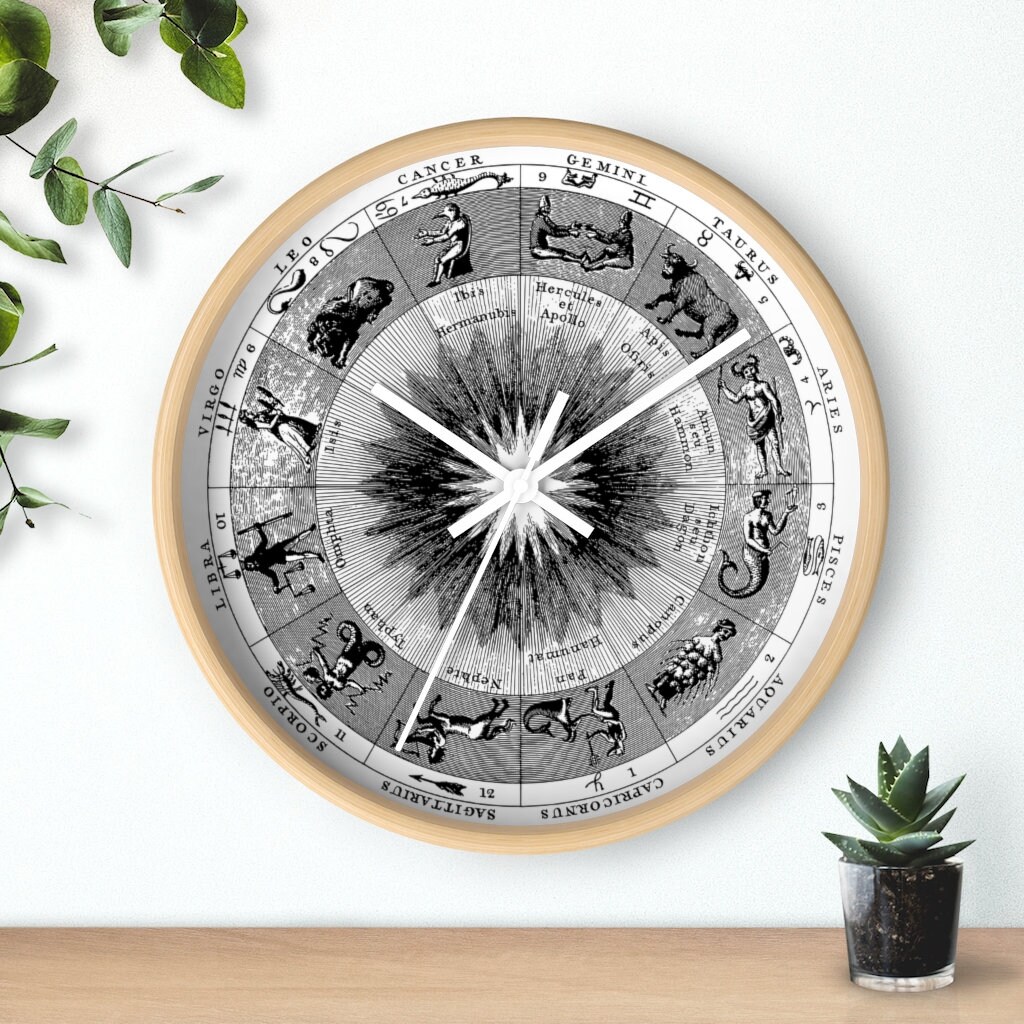 Zodiac Sign Wall Clock, astrological zodiac signs sold by Tring Tee SKU 218101 Printerval