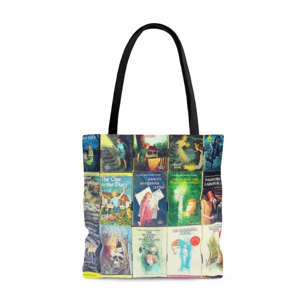 Nancy Drew Books Tote Bag, vintage Nancy Drew mystery book series