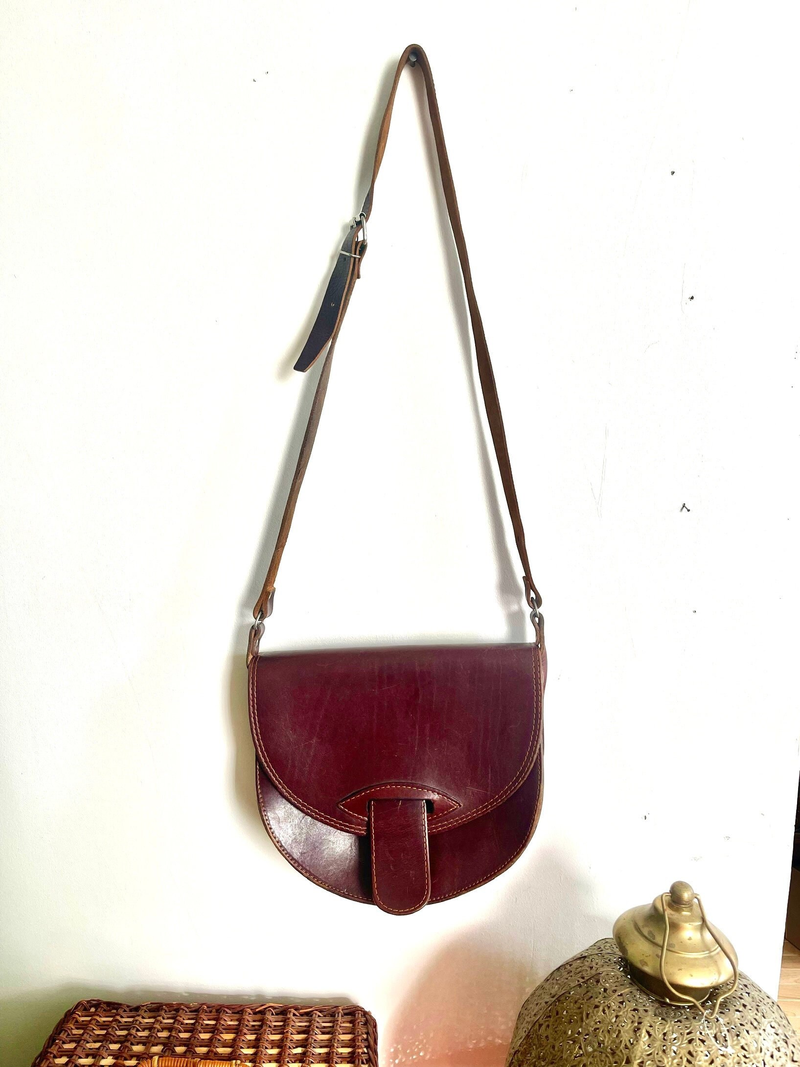 HOXIS Leopard 90s Women Shoulder Bag Glossy Vegan Leather