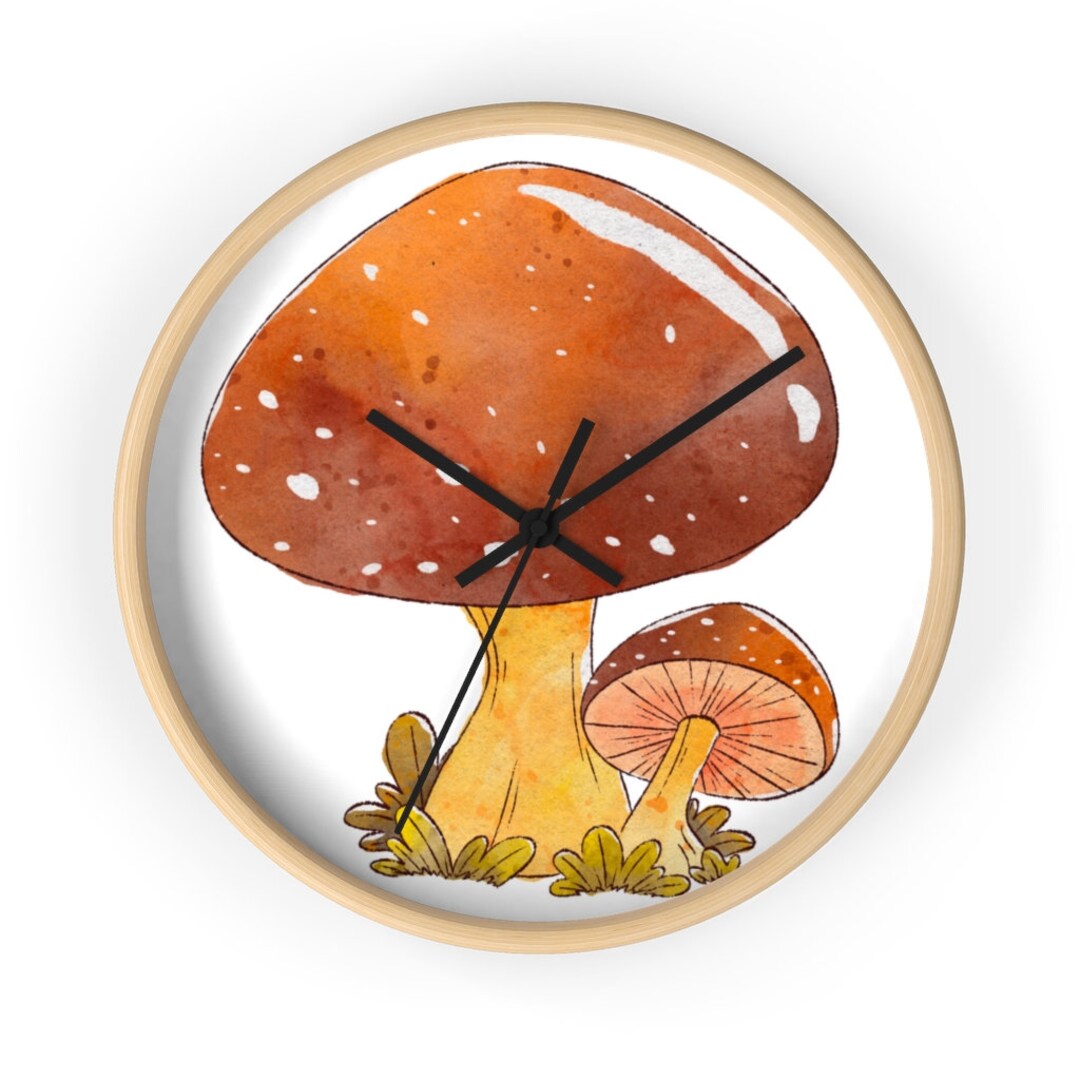 Mushroom Wall Clock Retro Clock Boho Hippie Wall Clock Etsy